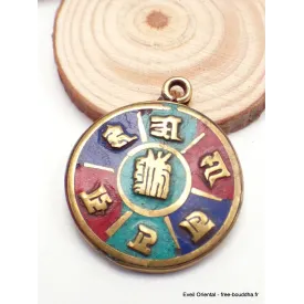 Pendentif tibétain médaillon Om ou kalachakra - Pendentifs tibétains bouddhistes