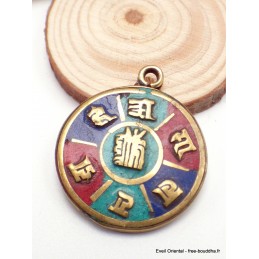 Pendentif tibétain médaillon Om ou kalachakra Bijoux tibetains bouddhistes ref 60.5