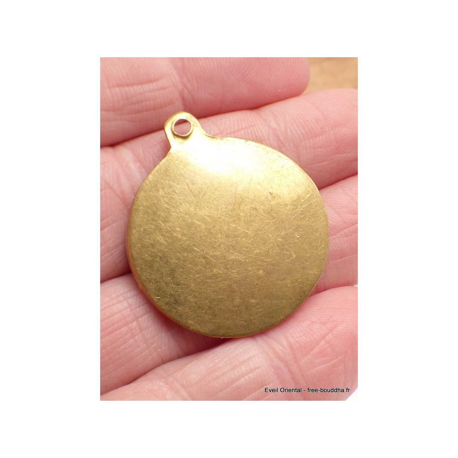 50 Attaches Pour Pendentif Rond Doré Style Tibétain - 18x10mm, à Coller, Neuves