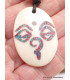 Collier tibétain en os Yeux de Bouddha Pendentifs tibétains bouddhistes WN3.6