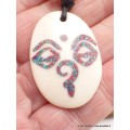 Collier tibétain en os Yeux de Bouddha Pendentifs tibétains bouddhistes WN3.6
