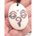 Collier tibétain en os Yeux de Bouddha - Colliers tibétains et népalais