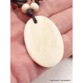 Collier tibétain en os Yeux de Bouddha - Colliers tibétains et népalais