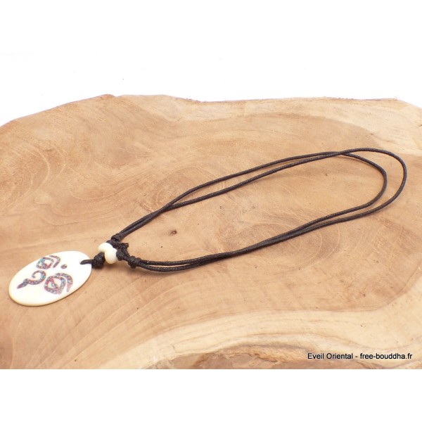Collier tibétain en os Yeux de Bouddha Pendentifs tibétains bouddhistes WN3.6