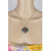 Bijou tibétain pendentif Om laiton couleur turquoise Bijoux tibetains bouddhistes BHP45.3