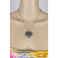 Bijou tibétain pendentif Om laiton couleur turquoise - Pendentifs tibétains bouddhistes