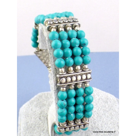 Bracelet tibétain en perles de Turquoise Bijoux tibetains bouddhistes BRETH14