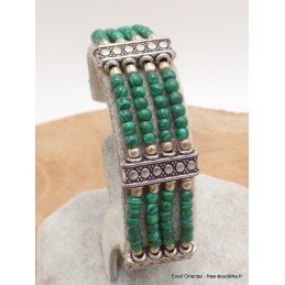 Bracelet tibétain en perles de Malachite Bijoux tibetains bouddhistes BRETH20