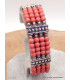 Bracelet tibétain en perles de Corail rose Bracelets tibétains bouddhistes BRETH21