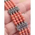 Bracelet tibétain en perles de Corail rose - Bracelets tibétains bouddhistes