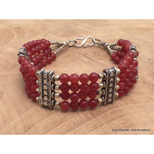 Bracelet tibétain en perles de Cornaline Bracelets tibétains bouddhistes BRETH22