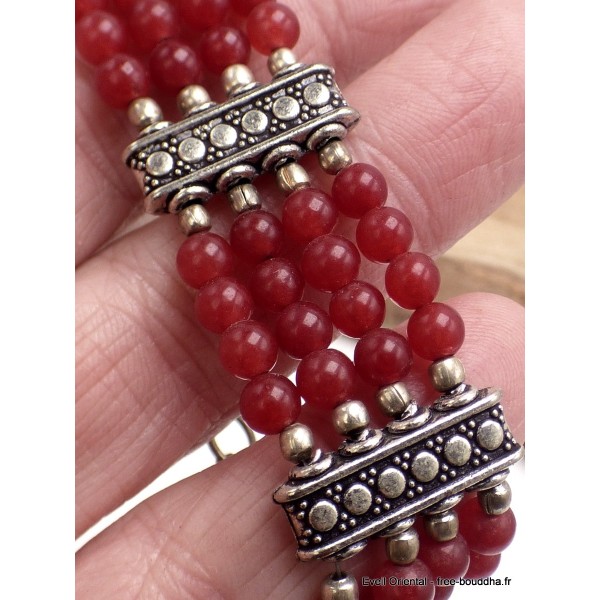 Bracelet tibétain en perles de Cornaline Bracelets tibétains bouddhistes BRETH22