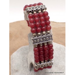 Bracelet tibétain en perles de Cornaline Bijoux tibetains bouddhistes BRETH22