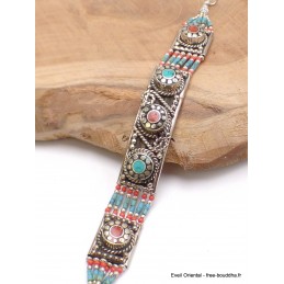 Bracelet tibétain traditionnel pierres fantaisie Bijoux tibetains bouddhistes BRETH26
