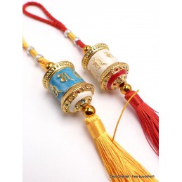 Amulette porte-bonheur moulin à prières Amulette tibétaine, porte-clé AMT1