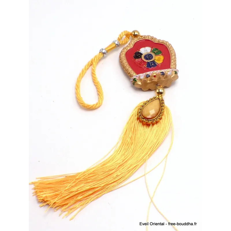 Amulette tibétaine porte-bonheur Kalachakra - Amulette bouddhiste, porte-clé