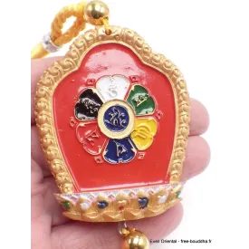Amulette tibétaine porte-bonheur Kalachakra - Amulette bouddhiste, porte-clé