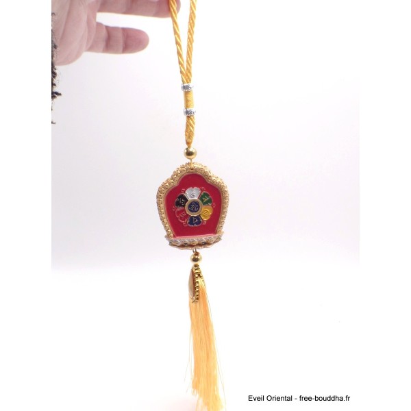 Amulette tibétaine porte-bonheur Kalachakra Amulette tibétaine, porte-clé AMT2