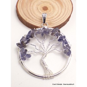 Pendentif Quartz blanc en pierre naturelle forme coeur montage Arbre de vie  métal argenté - BIJOUX/Pendentifs - pierres du monde Vosges