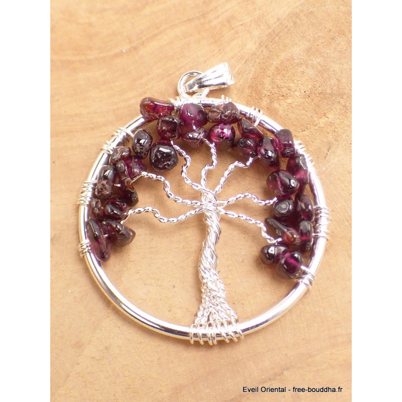 Pendentif Arbre de Vie en Grenat Pendentifs pierres naturelles ARB3