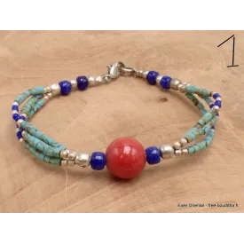 Bracelet tibétain pierres naturelles et fantaisie