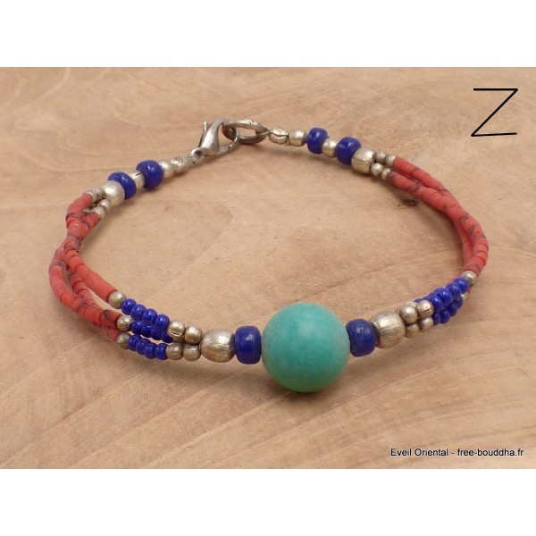 Bracelet tibétain pierres naturelles et fantaisie Bracelets tibétains bouddhistes BRETH28