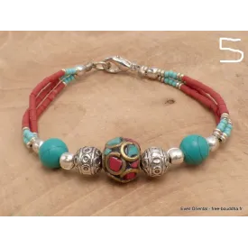 Bracelet tibétain pierres naturelles et fantaisie - Bracelets tibétains bouddhistes