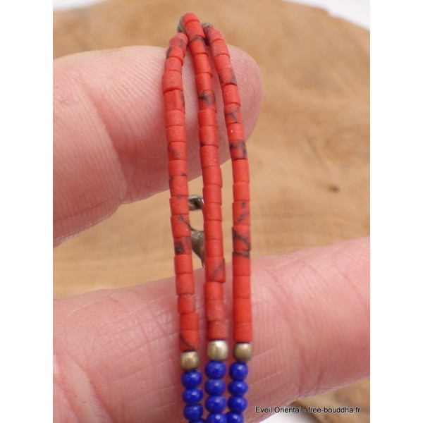 Bracelet tibétain pierres naturelles et fantaisie Bracelets tibétains bouddhistes BRETH28