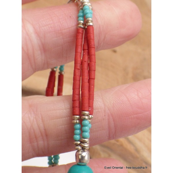 Bracelet tibétain pierres naturelles et fantaisie Bracelets tibétains bouddhistes BRETH28