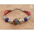 Bracelet tibétain pierres naturelles et fantaisie Bracelets tibétains bouddhistes BRETH28