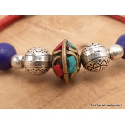 Bracelet tibétain pierres naturelles et fantaisie Bijoux tibetains bouddhistes BRETH28