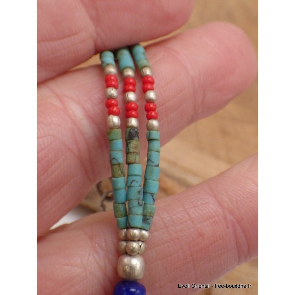 Bracelet tibétain pierres naturelles et fantaisie Bracelets tibétains bouddhistes BRETH28