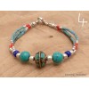 Bracelet tibétain pierres naturelles et fantaisie Bracelets tibétains bouddhistes BRETH28