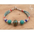 Bracelet tibétain pierres naturelles et fantaisie Bracelets tibétains bouddhistes BRETH28