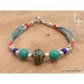 Bracelet tibétain pierres naturelles et fantaisie - Bracelets tibétains bouddhistes