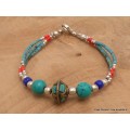 Bracelet tibétain pierres naturelles et fantaisie Bracelets tibétains bouddhistes BRETH28