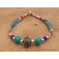 Bracelet tibétain pierres naturelles et fantaisie - Bracelets tibétains bouddhistes