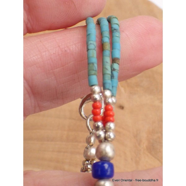 Bracelet tibétain pierres naturelles et fantaisie Bracelets tibétains bouddhistes BRETH28