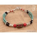 Bracelet tibétain pierres naturelles et fantaisie Bracelets tibétains bouddhistes BRETH28