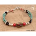 Bracelet tibétain pierres naturelles et fantaisie - Bracelets tibétains bouddhistes
