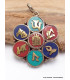 Bijou tibétain pendentif Kalachakra et mantra Bijoux tibetains bouddhistes 5445