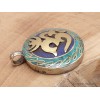 Bijou tibétain pendentif Om laiton couleur turquoise Bijoux tibetains bouddhistes BHP45.3