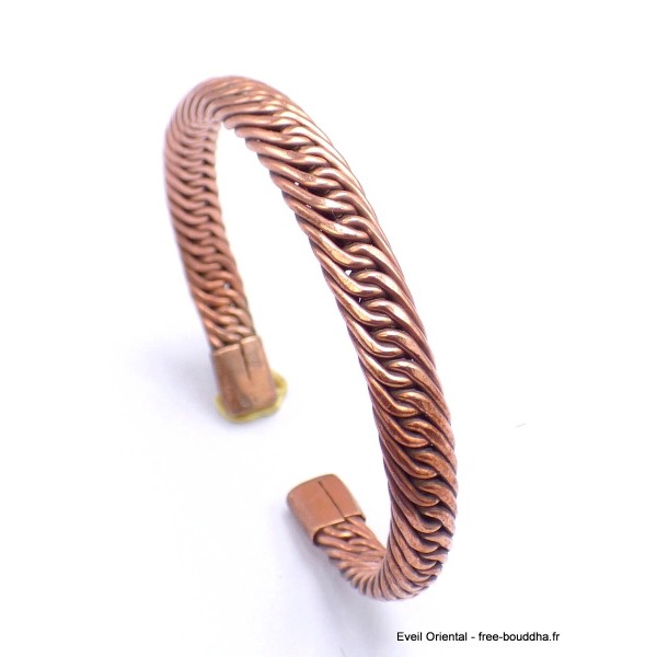 Bracelet tibétain torsadé cuivre massif Bracelets tibétains bouddhistes BTA4
