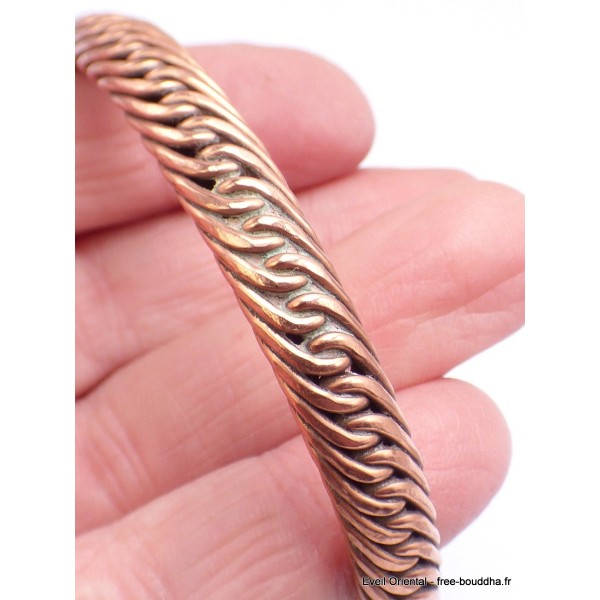 Bracelet tibétain torsadé cuivre massif Bracelets tibétains bouddhistes BTA4