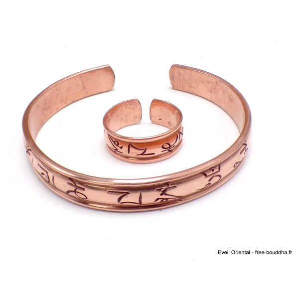 Bracelet tibétain homme bague en cuivre Bijoux en Cuivre BTA8