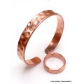 Bracelet tibétain + bague cuivre martelé Bijoux en Cuivre BTA11