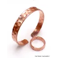 Bague tibétaine cuivre martelé + bracelet - Bracelets tibétains bouddhistes