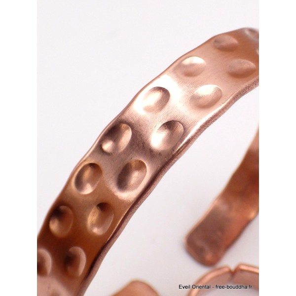Bracelet tibétain + bague cuivre martelé Bijoux en Cuivre BTA11