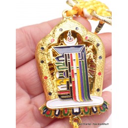 Amulette tibétaine porte-bonheur Kalachakra zodiaque Artisanat tibétain bouddhiste AMT3