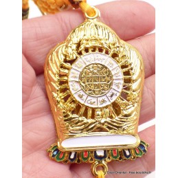 Amulette tibétaine porte-bonheur Kalachakra zodiaque Artisanat tibétain bouddhiste AMT3